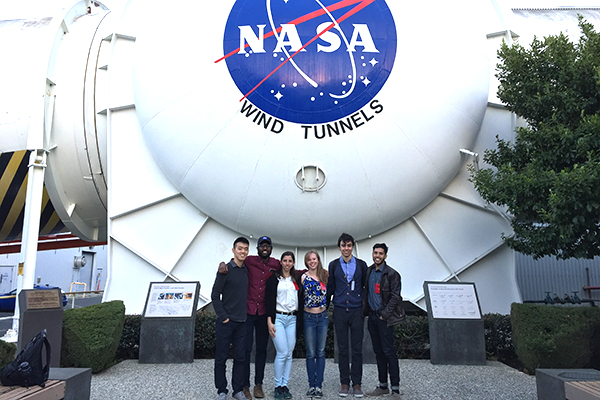 Students visit NASA facility in Mountain View, California.