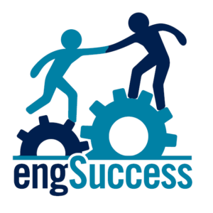 engSuccess Logo. Graphic of one person helping another move up.