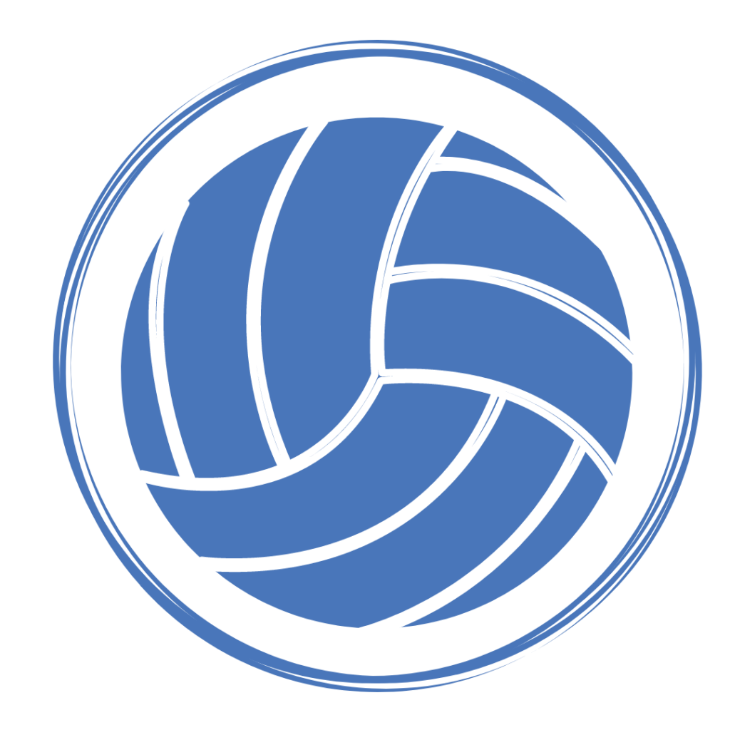 graphic of a blue volleyball