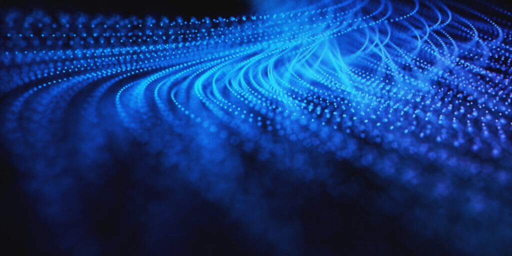 3D illustration of connections and dots representing the concept of cloud computing.